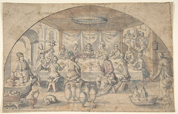 Marriage at Cana 1619-Andreas Goeding,16x12"(A3)Poster