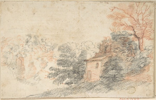 Landscape with House and Trees 17th cent-Anonymous, Italian, R,16x12"(A3) Poster