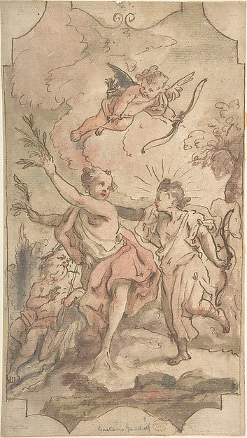 Apollo and Daphne: Design for a Wall or Ceiling Panel 18th cen,16x12"(A3) Poster