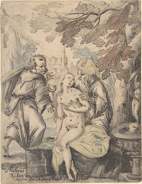 Susanna and the Elders 1622–60-Augustin Medow,16x12"(A3)Poster