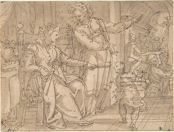 Two Women Talking late 16th–early 17th cent-Hans Weiner, Poster Print