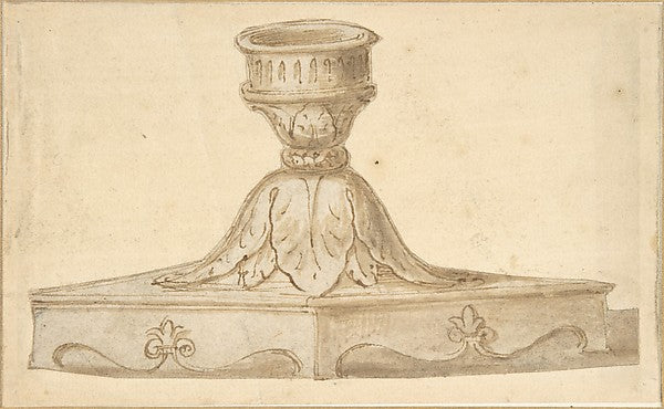 Design for a Decorated Base of a Candlestick Holder early 16th, Poster Print