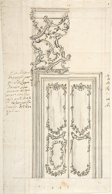 Design for a Door and Stucco Overdoor Decorations c1740–60-Ano, Poster Print Wall Art
