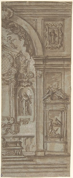 Right Half of a Wall Elevation with a Church Altar 18th cent-A, Poster Print