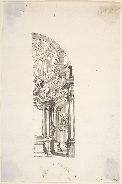 One Half of a Design for a Chapel 18th cent-Anonymous, Italian,16x12"(A3) Poster
