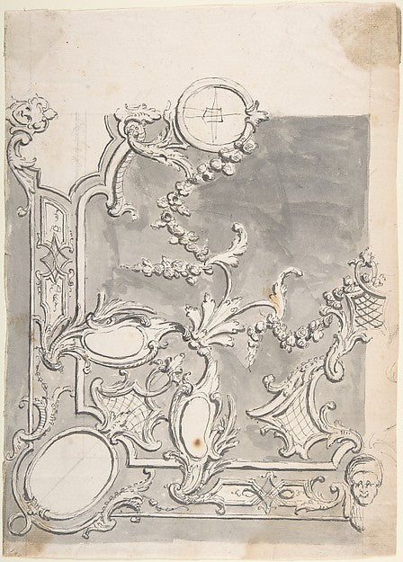 One Quarter of a Design for Corner of a Wall or a Ceiling 1700, Poster Print Wall Art