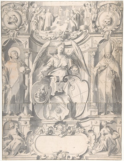 Design for a Stained Glass Window or Frontispiece with the Ar,16x12"(A3) Poster