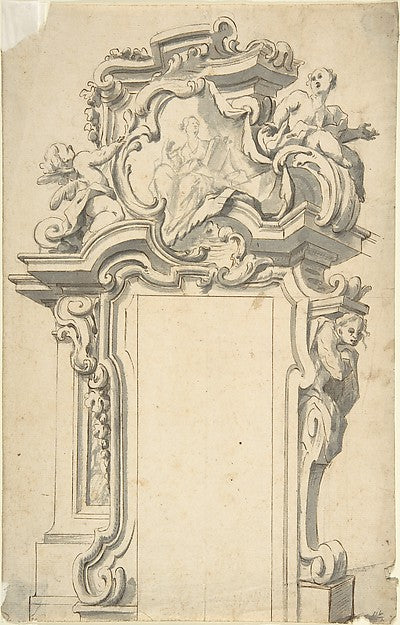 Two alternate Designs for a frame of door 1700–1780-Anonymous,, Poster Print Wall Art