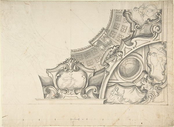 Design for a Ceiling 1700–1780-Anonymous,Italian,Piedmontese,16x12"(A3)Poster