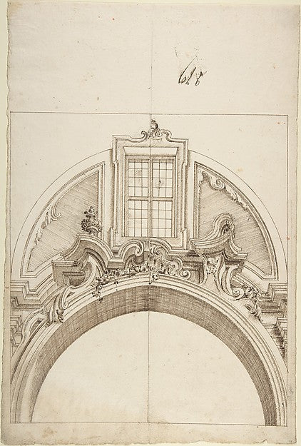 Two Alternate designs for an Arch below a window. 1700–1780-An, Poster Print Wall Art