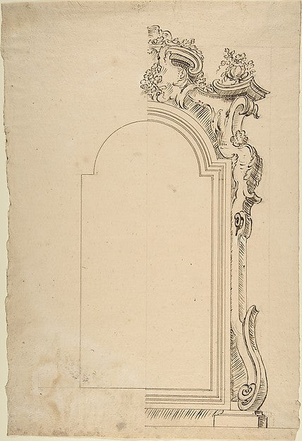 Design for one Half of a Frame 1700–1780-Anonymous,Italian,P, Poster Print Wall Art