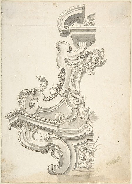 Design for One Half of an Overdoor 1700–1780-Anonymous,Italia, Poster Print Wall Art