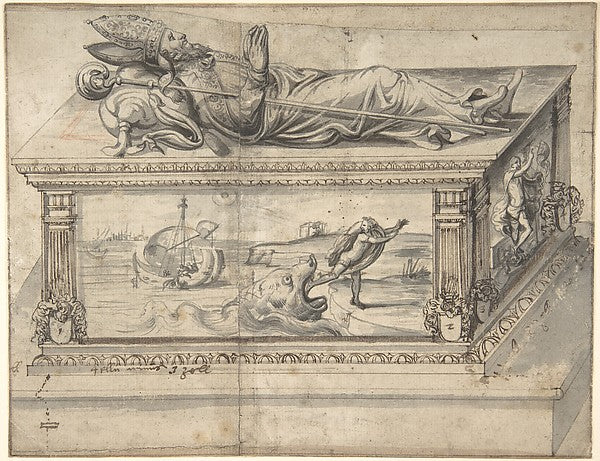 Tomb for a Bishop early 17th cent-Anonymous,German,17th cent, Poster Print Wall Art