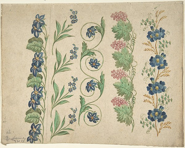 Designs for Embroidery 19th cent-Anonymous, German, 19th cent,16x12"(A3) Poster