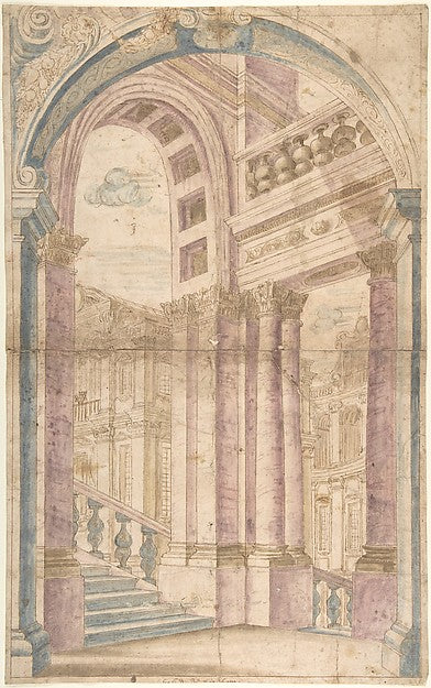 Design for a Painted Wall Decoration - Architectural Perspectiv, Poster Print Wall Art