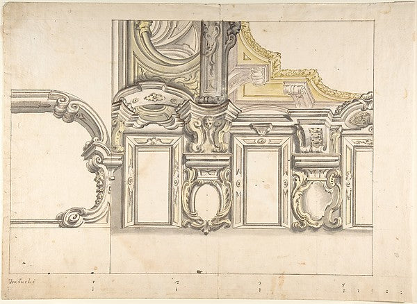 Design for an Attic Window and an Interior with the Frame of, Poster Print Wall Art