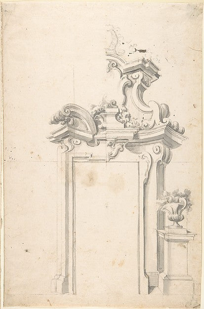 Two Alternate Designs for a Doorway 1700–1780-Anonymous, Itali, Poster Print Wall Art
