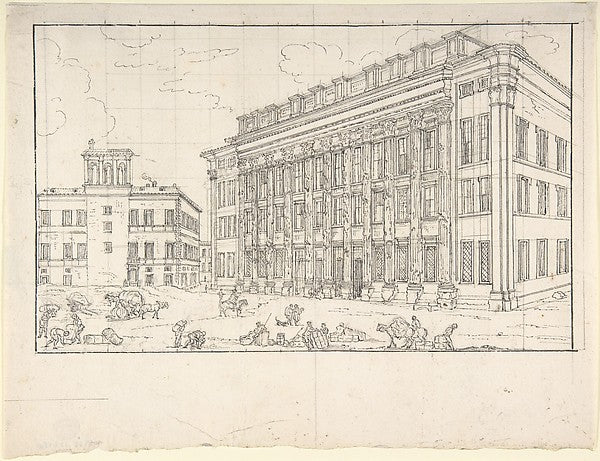 View of the Borsa Rome 18th cent-Anonymous, Italian, first ha,16x12"(A3) Poster
