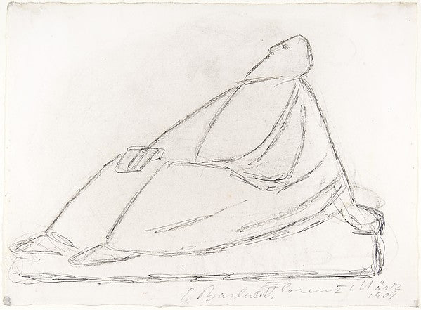Man Reading the Stars 1909-Ernst Barlach,16x12"(A3) Poster