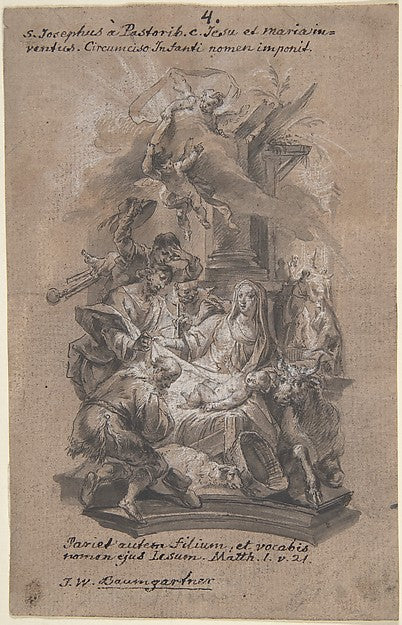 Nativity before 1761-Johann Wolfgang Baumgartner,16x12"(A3) Poster