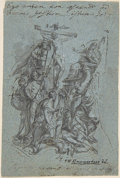 Crucifixion early to mid-18th cent-Johann Wolfgang Baumgartner,16x12"(A3) Poster