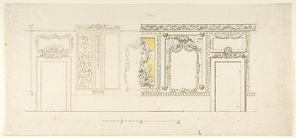 Design for an Interior Wall Decoration of a Palazzo with Two D,16x12"(A3) Poster
