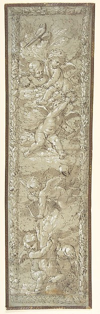 Cherubs in a Tree 18th cent-Anonymous, Italian, first half of,16x12"(A3) Poster