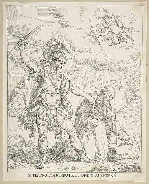 Martyrdom of St. Peter Martyr 1840-Anonymous, Italian, 19th ce,16x12"(A3) Poster