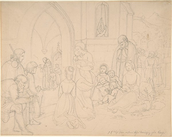 Saint Elizabeth Carrying Her First-born Son to the Church c185, Poster Print Wall Art