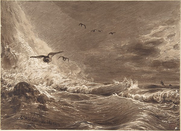 Stormy Sea 1851-Eduard Hildebrandt 1818–1869 Berlin),16x12"(A3) Poster