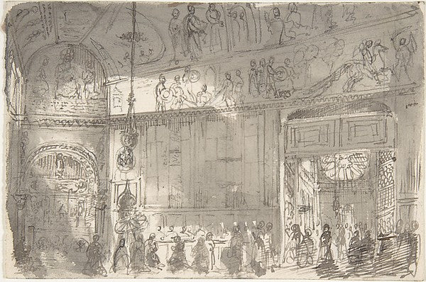 Interior of a Chapel 1800–1850-Anonymous, Italian, 19th cent,16x12"(A3) Poster