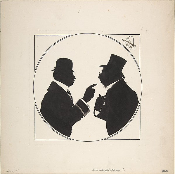 Two men in Conversation early 20th cent-Hans Schliessmann,16x12"(A3) Poster
