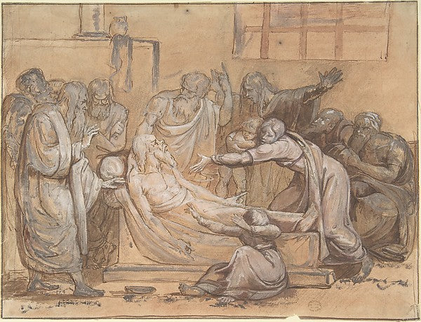 Death of Socrates 19th cent-Anonymous, German, 19th cent,16x12"(A3) Poster
