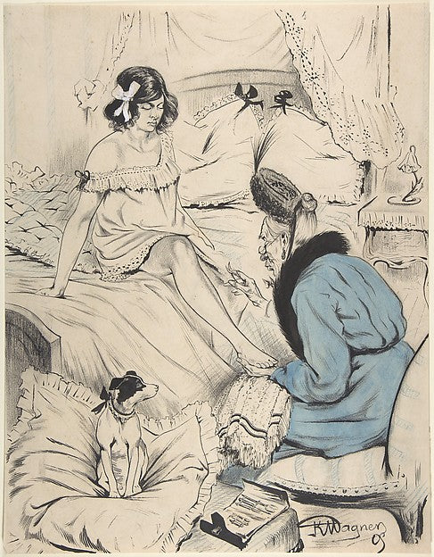 An old woman giving a pedicure to a young lady mid-19th–early,16x12"(A3) Poster