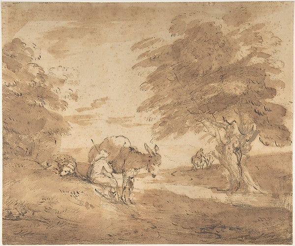 A Rest by the Way c1780-Thomas Gainsborough,16x12"(A3) Poster