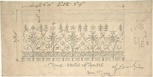 Floral and Geometric Designs for a Frontal 1892-Ernest Geldart, Poster Print Wall Art