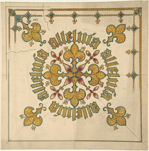 Design for an Ecclesiastical Veil late 19th–early 20th cent-Er, Poster Print Wall Art