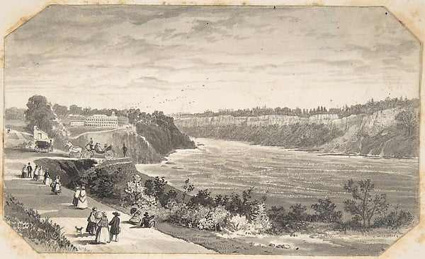 View of a river with a promenade 1820–70-David Octavius Hill, Poster Print Wall Art