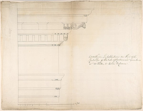 Design for a Corinthian Entablature for the Duke of Richmond , Poster Print Wall Art