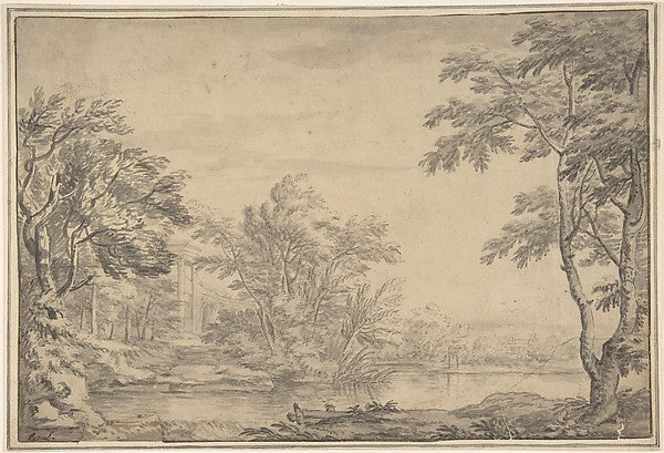 Classical Landscape 1720–65-George Lambert,16x12"(A3)Poster