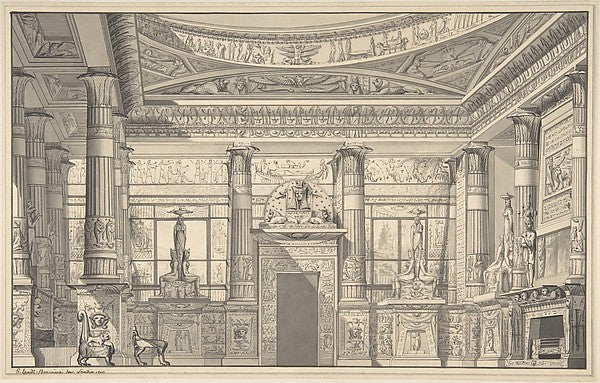 Design for an Egyptian-style Interior 1810-Gaetano Landi, Poster Print Wall Art