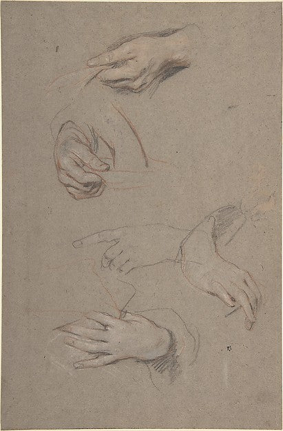 Studies of Hands 1630–80-Sir Peter Lely , Poster Print Wall Art