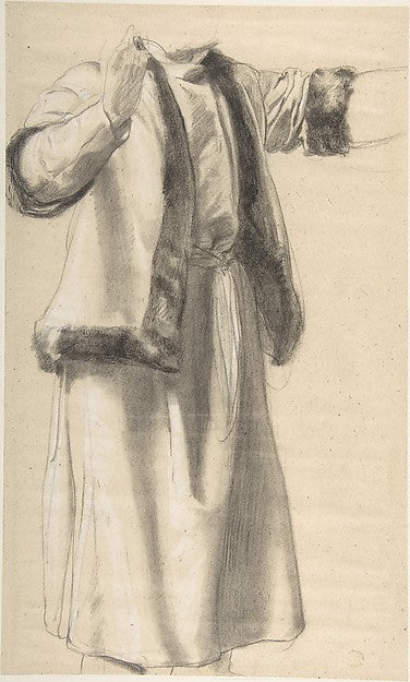 Figure in a Fur Trimmed Jacket 19th cent-Anonymous,British,1, Poster Print Wall Art