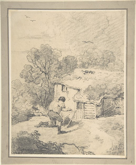 Landscape with Figure 1763–1804-George Morland, Poster Print Wall Art