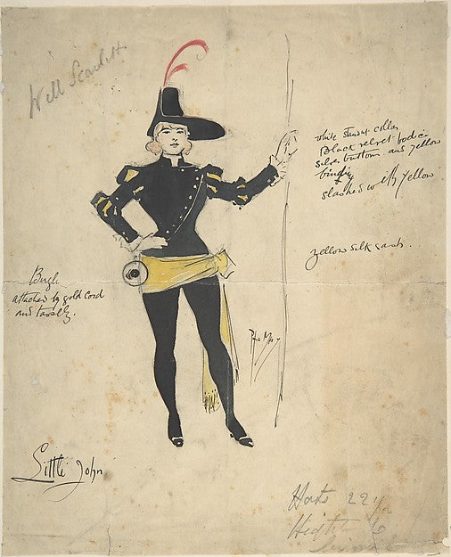 Costume Drawing for Little John late 19th cent-Phil May, Poster Print Wall Art