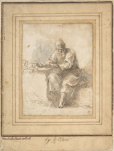 St. Jerome Reading 16th–17th cent-Isaac Oliver,16x12"(A3)Poster