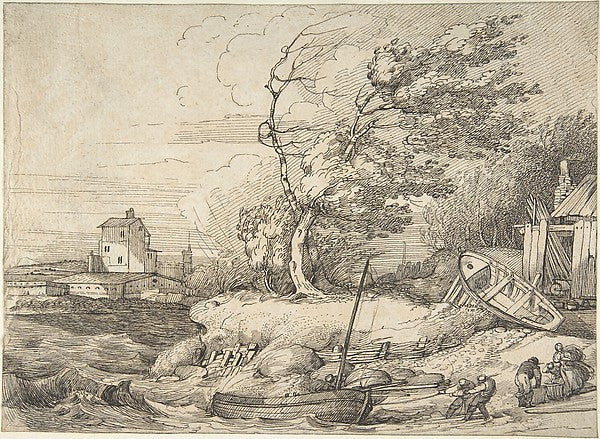 Beaching a Fishing Boat in a Gale 1760–79-John Hamilton Mortim, Poster Print Wall Art