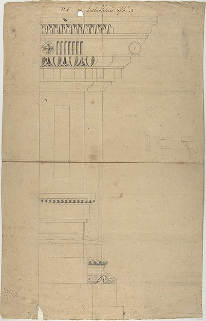 Design for Entablature mid-18th–early 19th cent-Attributed to, Poster Print Wall Art