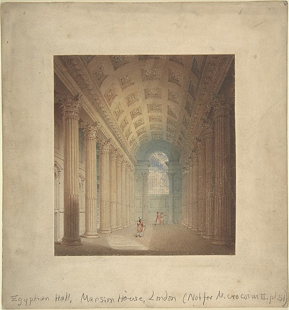 Egyptian Hall Mansion House London 1795–1825-Attributed to A, Poster Print Wall Art