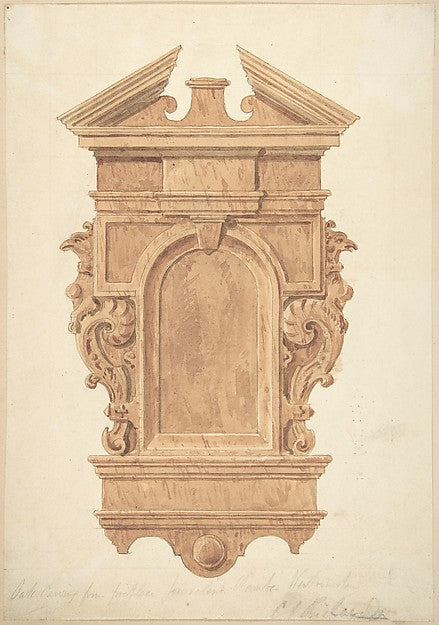 Design for Oak Carving from the Fireplace Jerusalem Chamber, Poster Print Wall Art